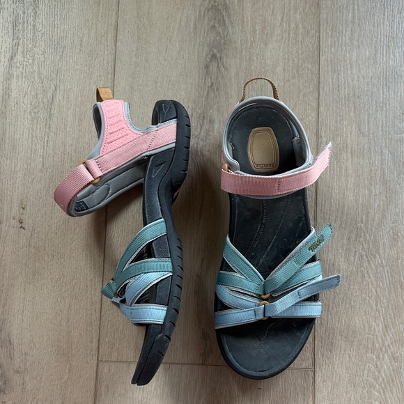Teva Women's Pink and Blue Strappy Sandals - Picture 1 of 1
